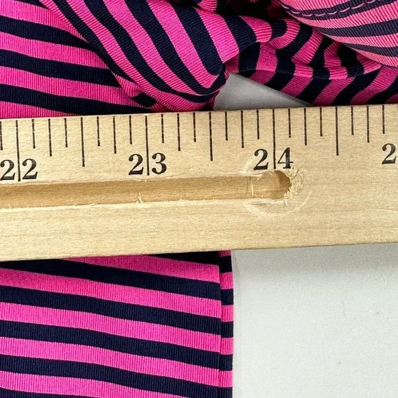 RLX Ralph Lauren Polo Shirt Mens Stripe Short Sleeve Logo Pga West Pink Navy L - Picture 6 of 10